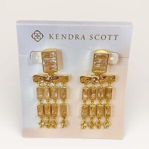 Kendra Scott Jessa Crystal Tassel Earrings Carded & w/Pouch